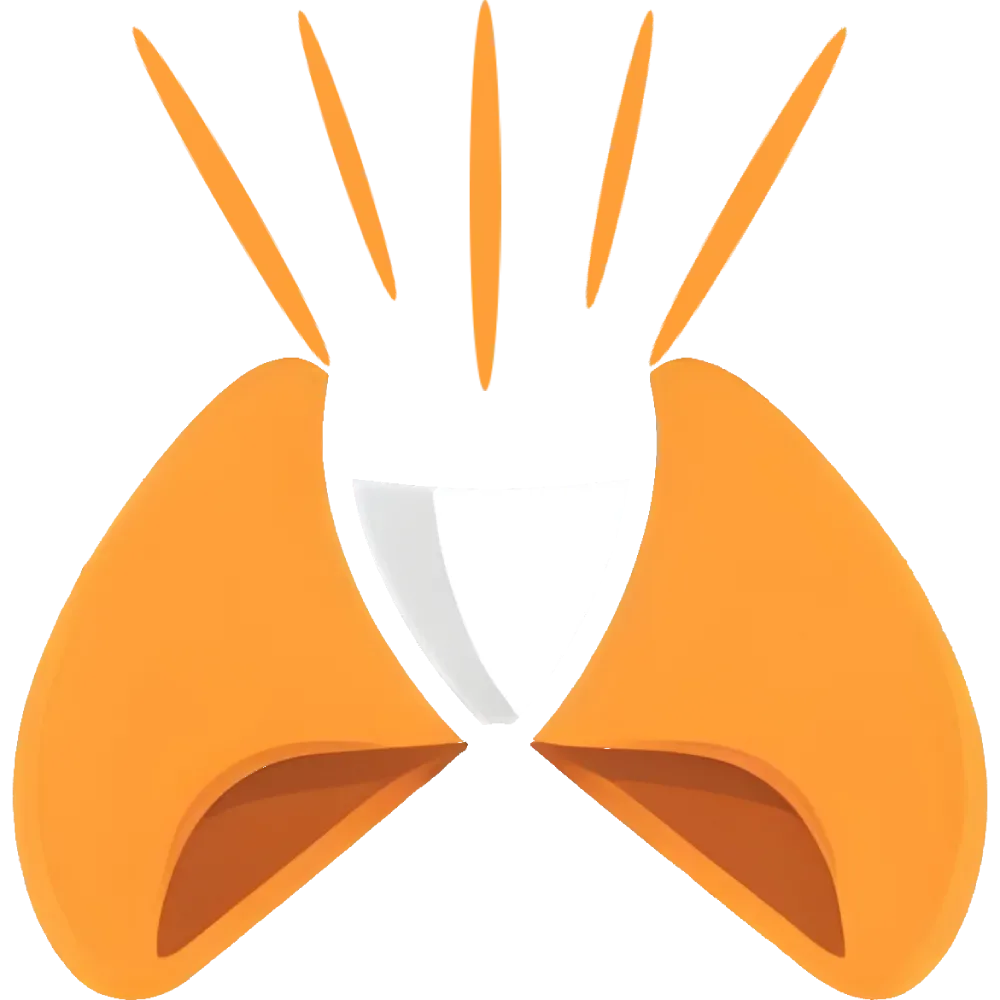 Minimal fortune cookie logo symbolizing discovery, luck, and playful curiosity.