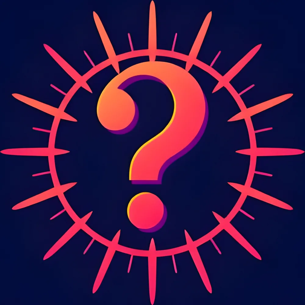 Minimal logo featuring a single stylized question mark, symbolizing curiosity, choice, and daily reflection.